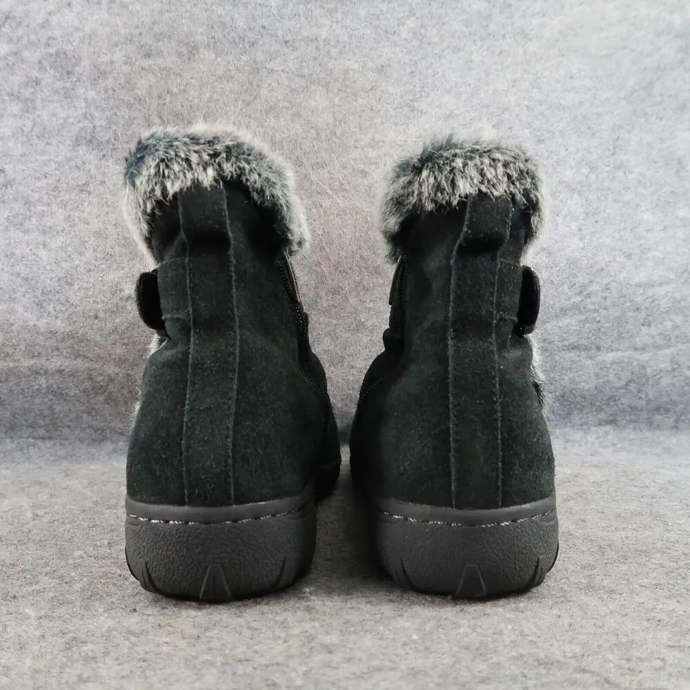 Khombu Shoes Womens 8 Bootie Winter Leather Faux Fur All Weather Lindsey Buckle